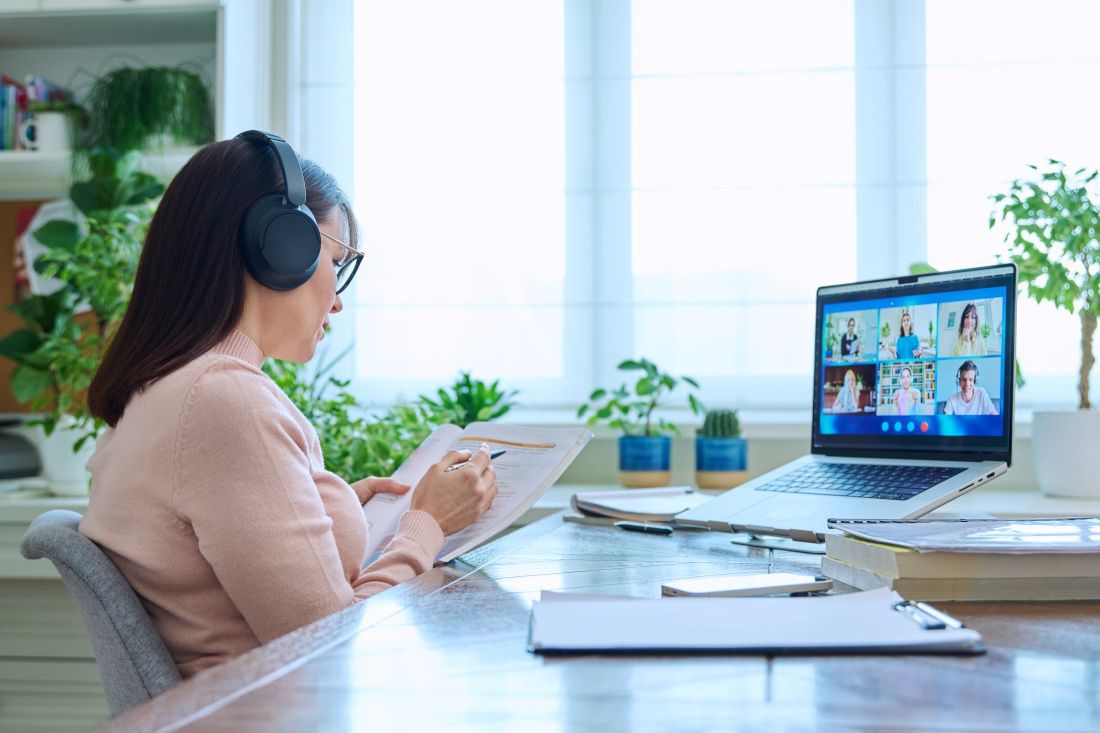 Woman in meeting online