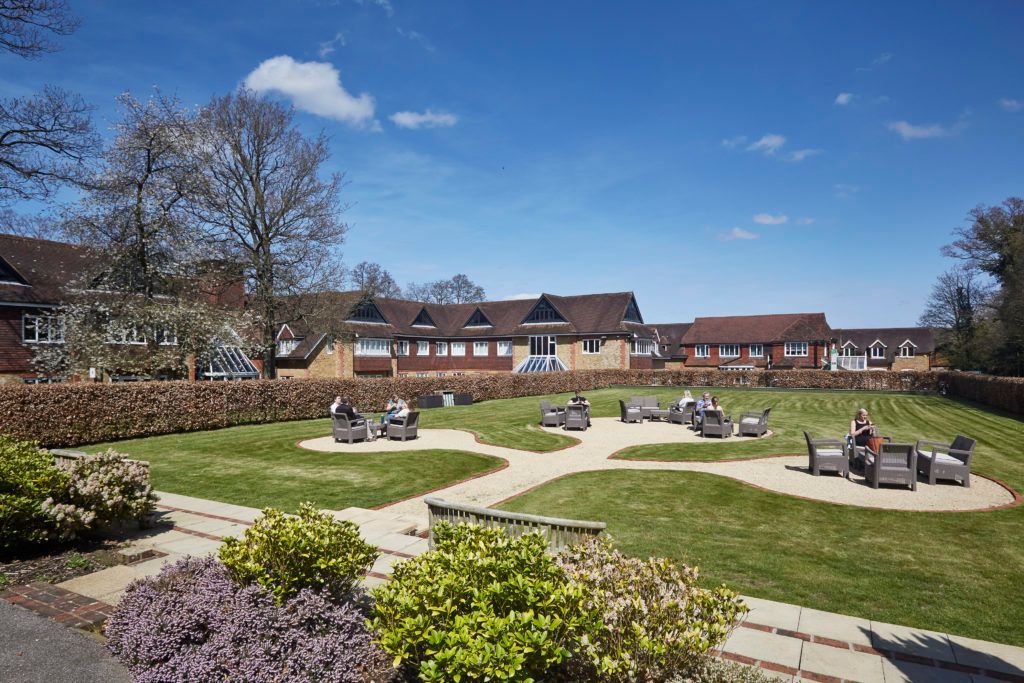 Seating area outside Cafe at Tanshire Business Park