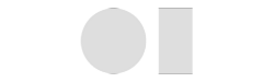 A white oval and a white rectangle on a white background.