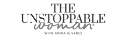 The logo for the unstoppable woman with amira alvarez