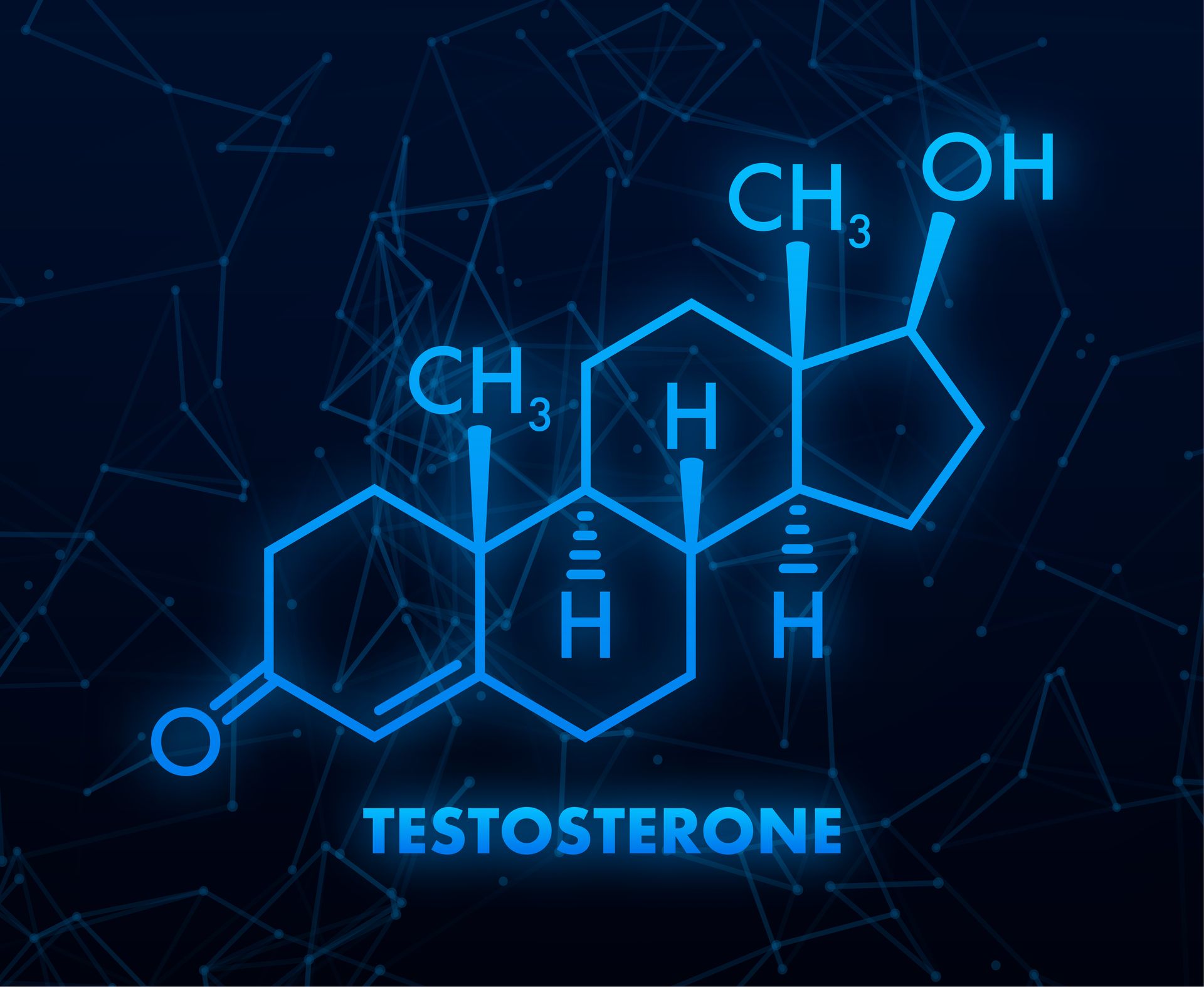 Testosterone molecular structure.
