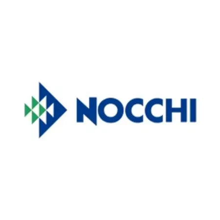 Logo de Nocchi : une flèche bleue avec des accents verts à côté du nom de l’entreprise en bleu foncé.