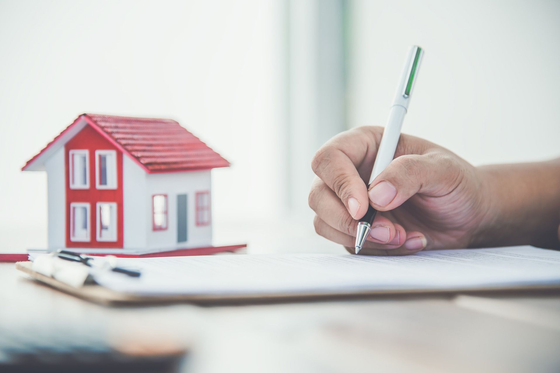 Buyers reviewing property inspection report