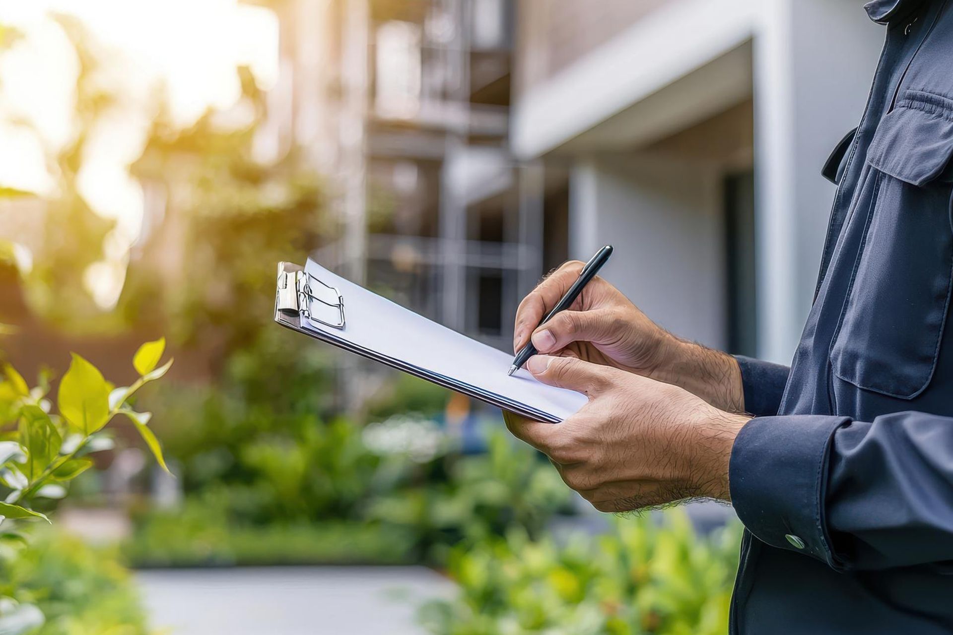 Inspector reviewing home before listing