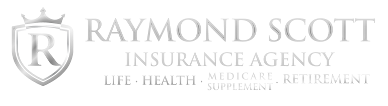 Ray Scott logo with stylized shield and light gray text on white background