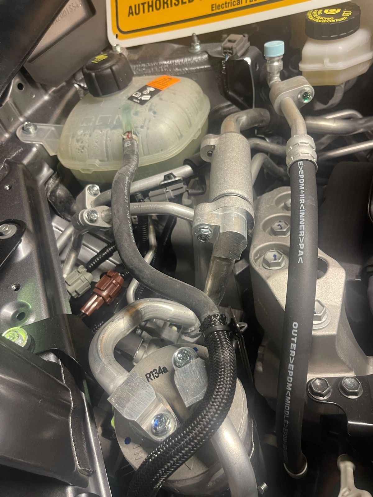 Engine Compartment With Various Tubes — Cool Cats Auto Air in Urangan, QLD