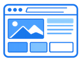 Icon representing business website design and development