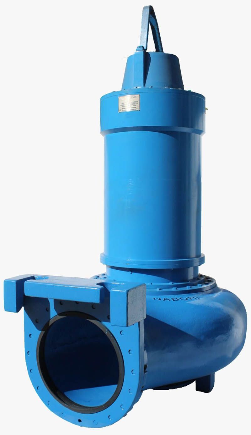 Válvula industrial azul con una gran abertura para tubería y actuador vertical en la parte superior.