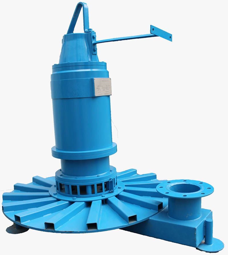 Máquina industrial azul con carcasa cilíndrica sobre base circular y accesorio montado en brazo.