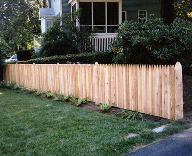 Four-foot stockade with round pencil-top posts