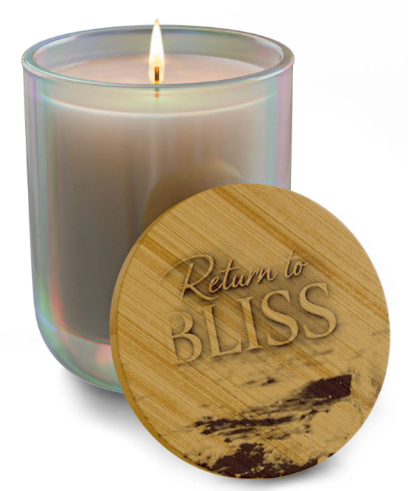 Be Your Bliss soy candle Return to BLISS wooden cover with luxury seaside ocean scent