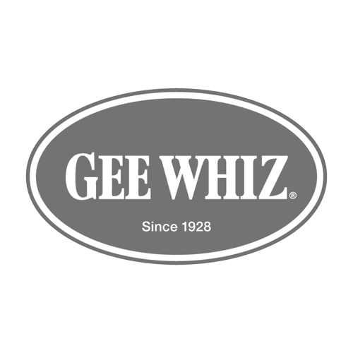 Black and white logo for Gee Whiz