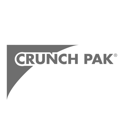 A black and white logo for Crunch Pak on a white background.