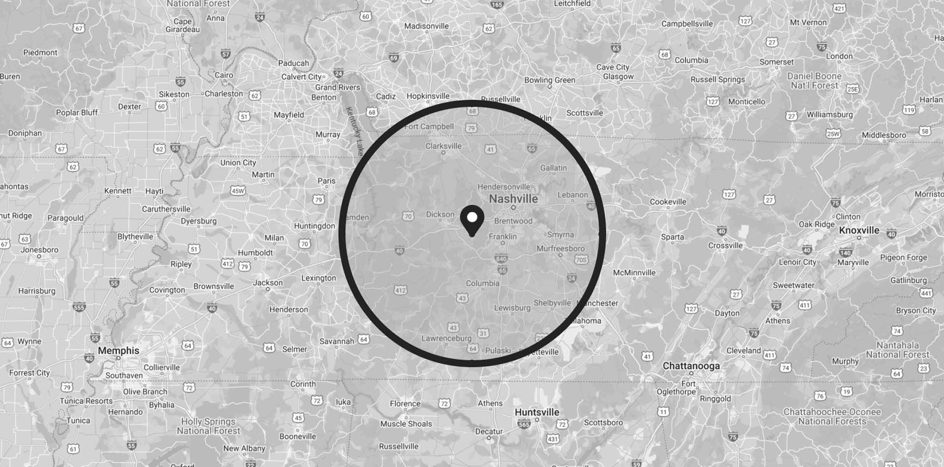 Map of areas we serve