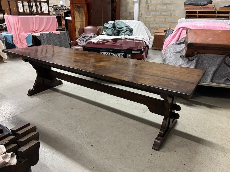 10 ft Solid Oak Refectory Table