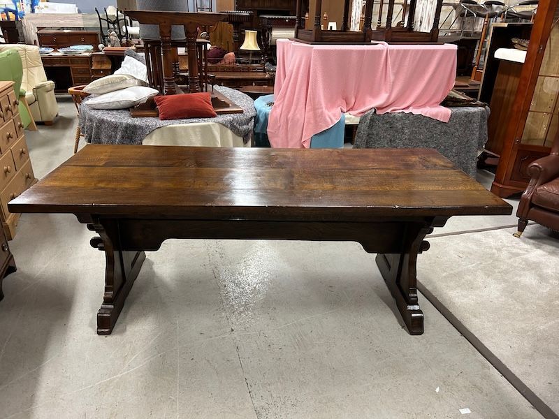 7ft Bespoke Solid Oak Refectory Table