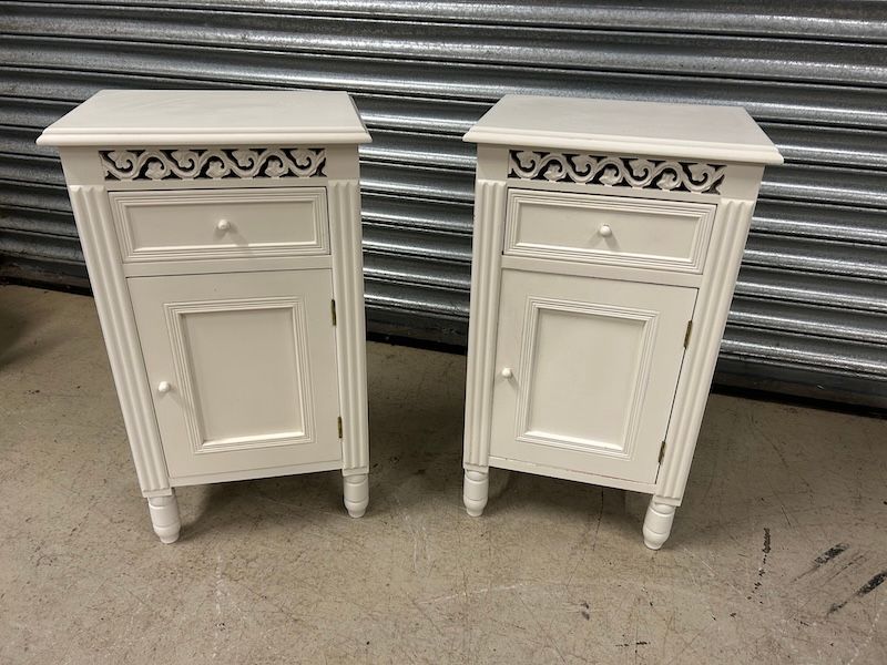 A Pair of White Bedside Tables