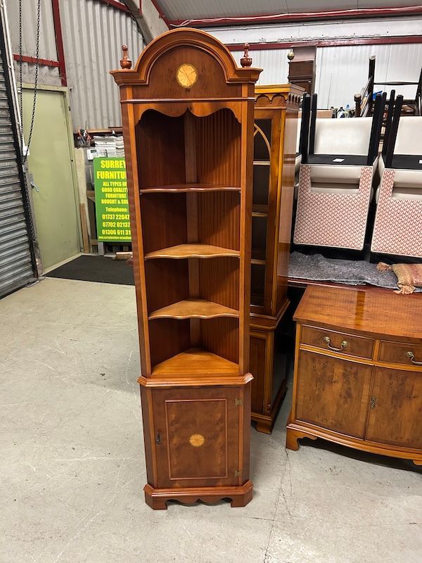 Good Quality Small Proportioned Yew Wood Corner Cupboard by Bevan Funnell