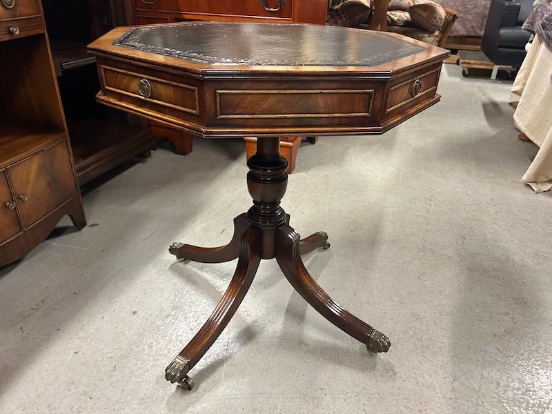 Bevan Funnell Mahogany Revolving Drum Table