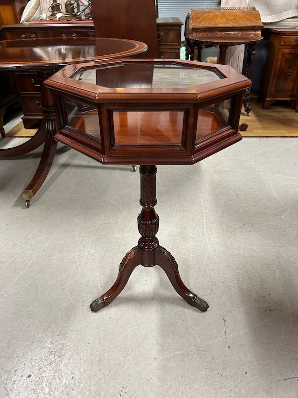 Vintage Single Pedestal Octagonal Bijouterie Table