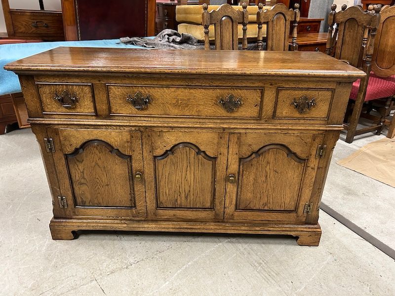 Solid Oak Dresser Base wit Two Doors & Center Panel by Bryn Hall