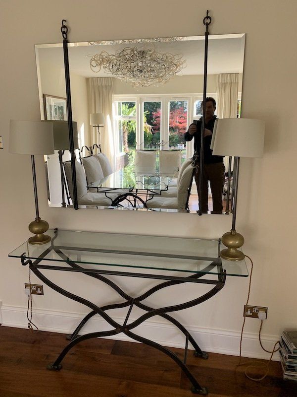 Bespoke Wrought Iron & Glass Console Table & Mirror by Paulton Designs of London