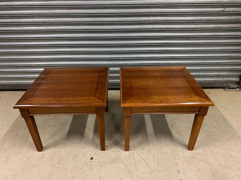 A Pair of Cherry Wood Side Tables