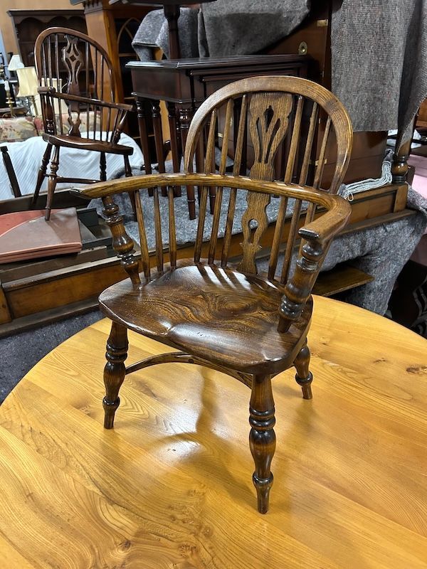 Childs Low Back Solid Elm Windsor Armchair by Barry Murphy