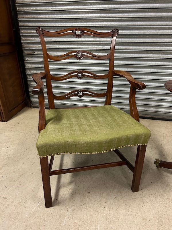 William Tillman Chippendale Style Mahogany Elbow/ Carver Dining Chair