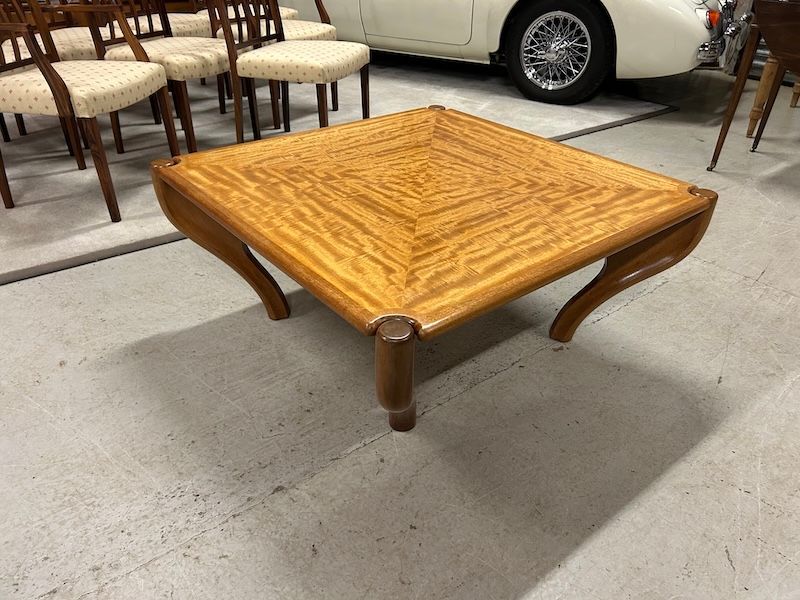 Bespoke Mid-Century Art Nouveau Mahogany & Birds Eye Maple Reversible Coffee Table by David-Upfill-Brown