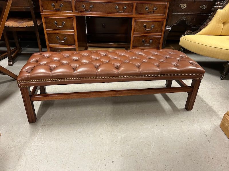 Vintage Leather Chesterfield Duet Footstool