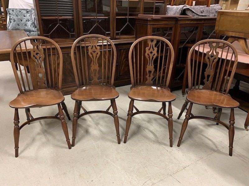 A Lovely Set of Four Ash Windsor Dining Chairs