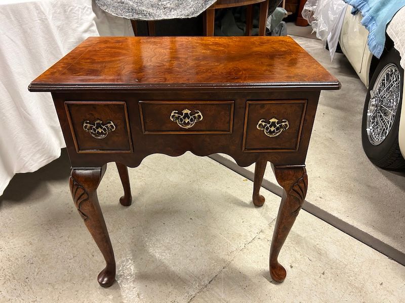 Burr Elm Lowboy sold by Bright's of Nettlebed 