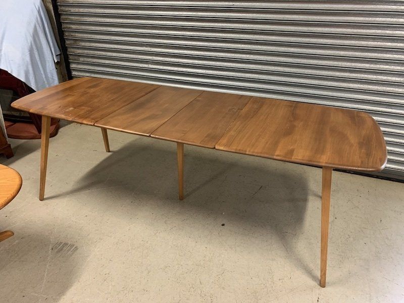 Vintage Blonde Ercol Grand Windsor Elm Extending Dining Table