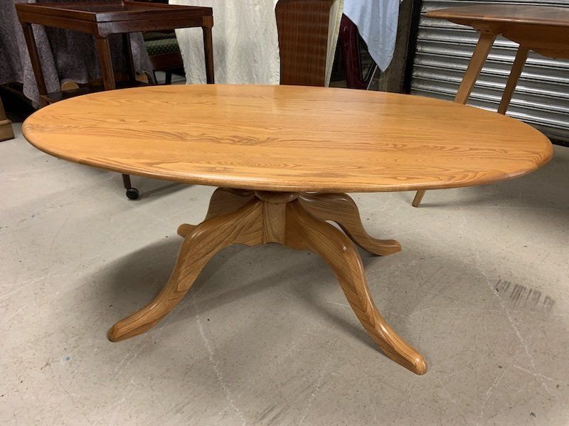 Good Quality Blonde Ercol Oval Coffee Table