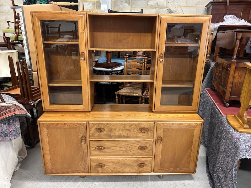 Blonde Ercol Windsor Display Cabinet/ Sideboard