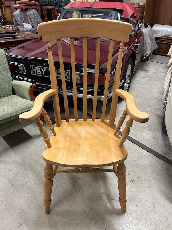 Solid Beech Windsor Style Farmhouse Armchair