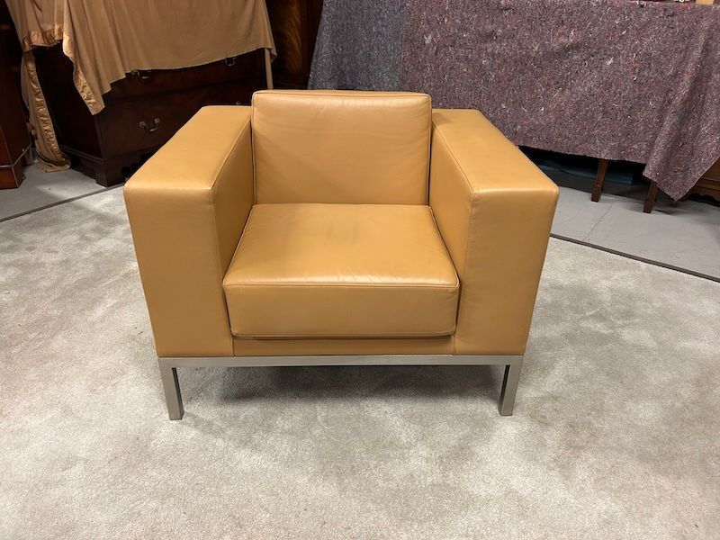 Designer HM25 Scott Leather Club Armchair by Fred Scott/ Hitch Mylius