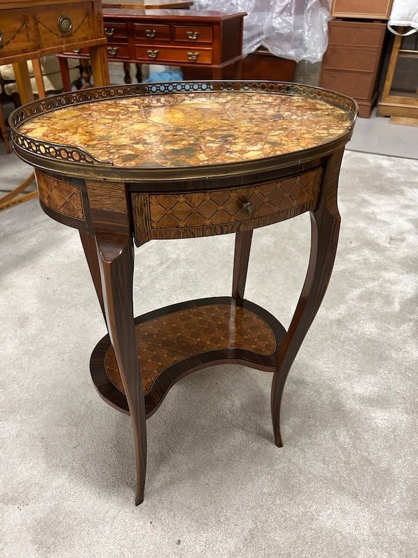 French Marble Top Side Table 