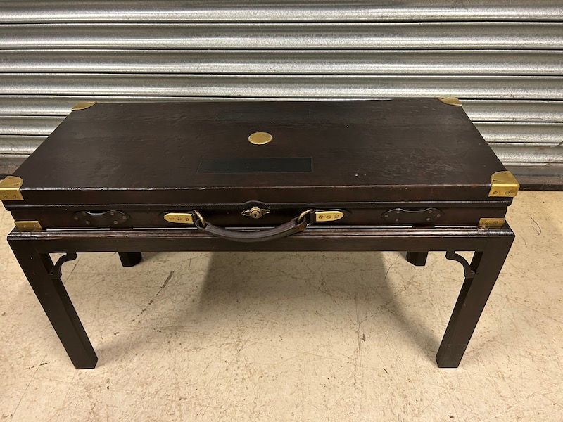 Stunning Cogswell & Harrison Hide Two Gun Case on Stand Circa 1870
