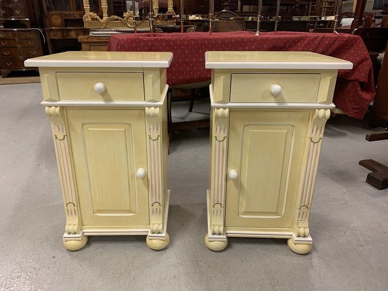 A Pair of Painted Bedside Tables
