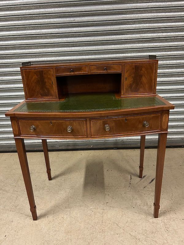 Mahogany Regency Style Bow Front Bonheur Du Jour/ Ladies Writing Desk