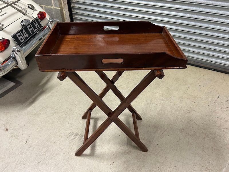 Antique Mahogany Butler's Tray on Stand