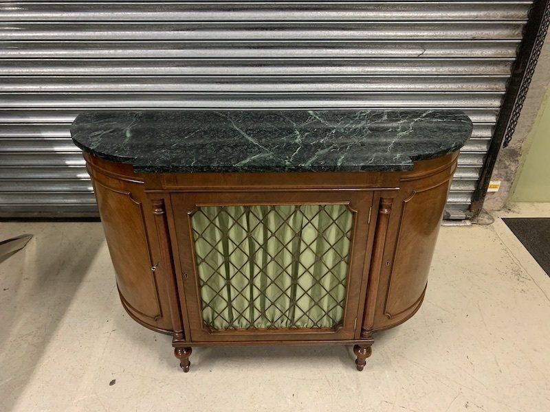 Stunning Marble Topped Mahogany Credenza / Sideboard
