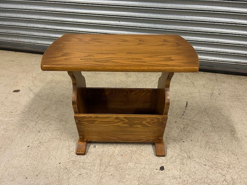 Mellowcraft 'Jacobean' Style Carved Solid Oak Magazine Table/ Rack