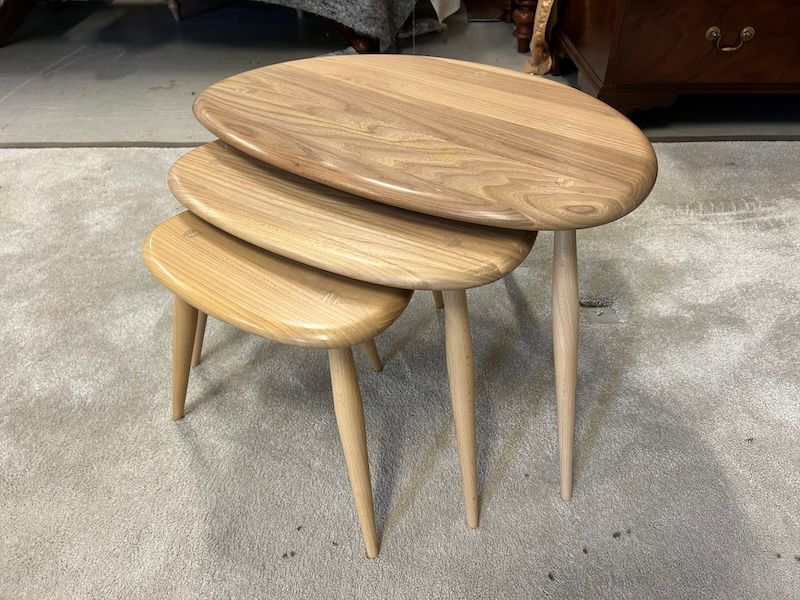 Ercol Pebble Nest of Three Tables