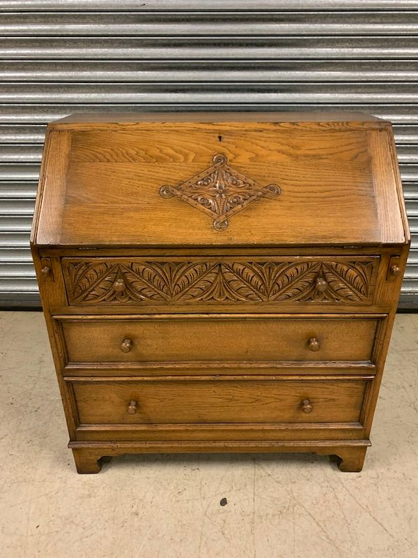 Good Quality Solid Oak Bureau by Kennedy of Ipswich