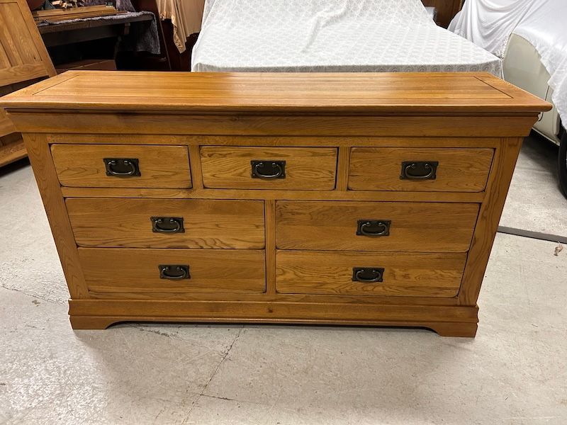 Large Rustic French Oak Chest of Drawers by Oak Furnitureland