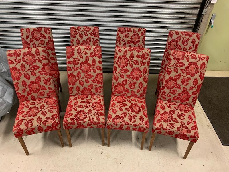 Bespoke Set of Eight Upholstered Oak Dining Chairs by Mobitec be