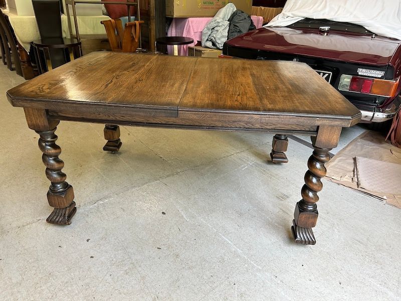 Edwardian Solid Oak Wind Out Dining Table